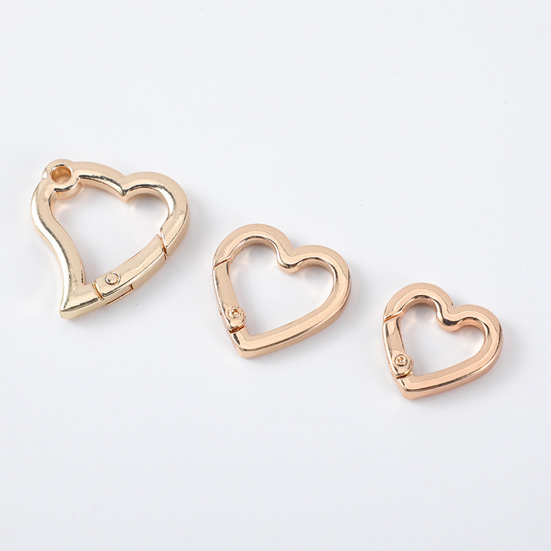 Heart Shape O Ring Leather Bag Handbag Belt Strap Buckle Carabiner Connect Key Dog Chain Snap Clasp Hook-5