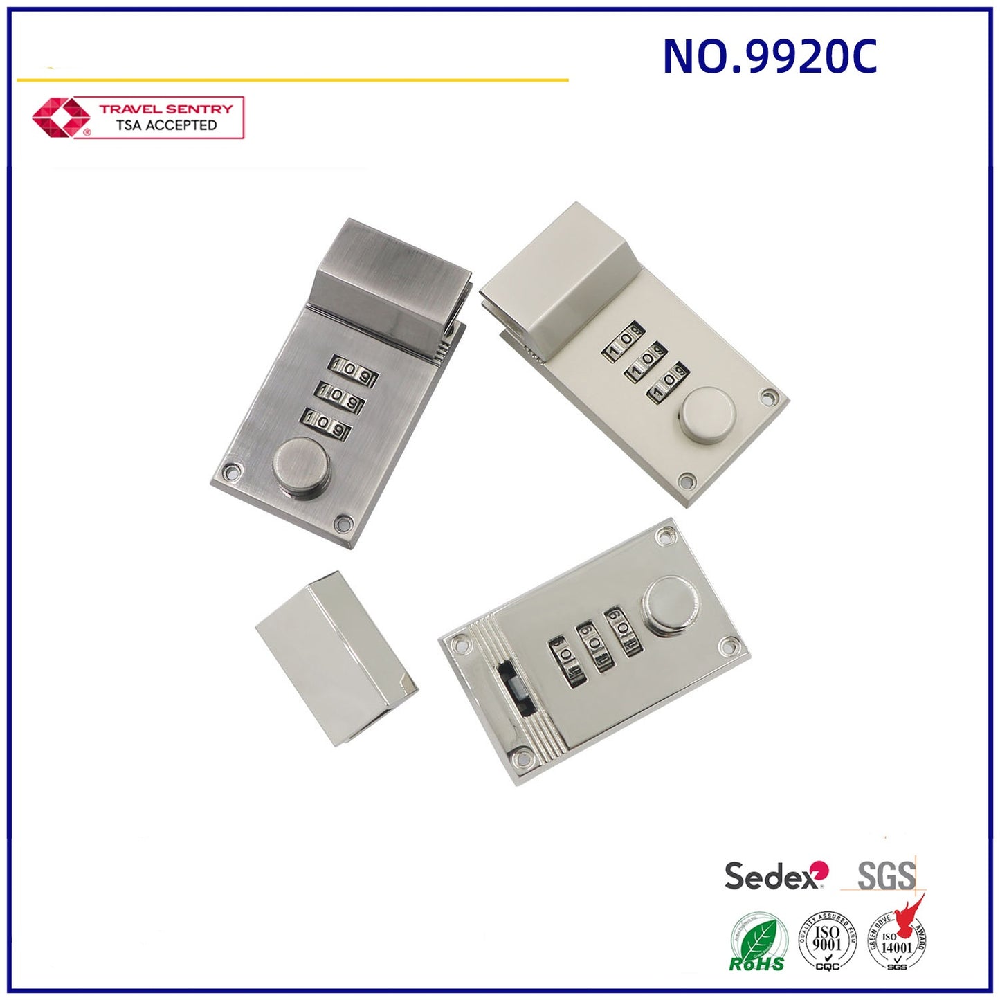 High quality Combination Lock 3 digital lock for leather handbag wholesales in china bag accessory cam lock make in china-5
