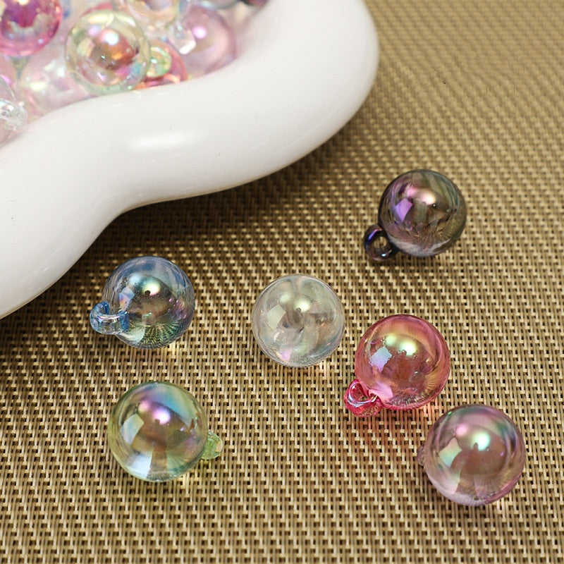 20*15mm Acrylic transparent color UV electroplating colorful hanging hole beads DIY accessories pendant loose bead accessories-5