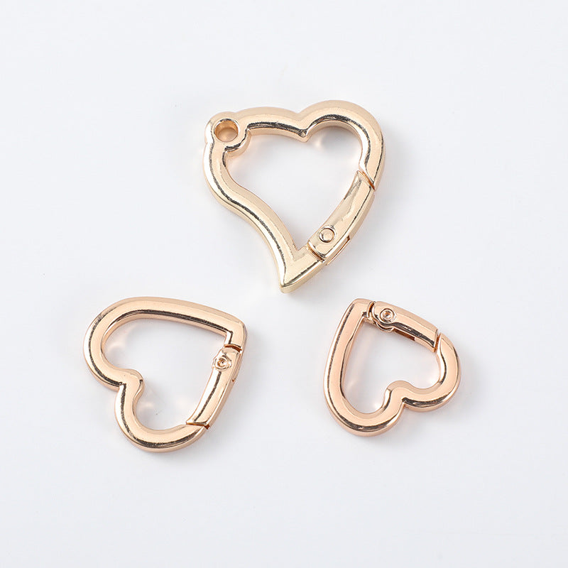 Heart Shape O Ring Leather Bag Handbag Belt Strap Buckle Carabiner Connect Key Dog Chain Snap Clasp Hook-5