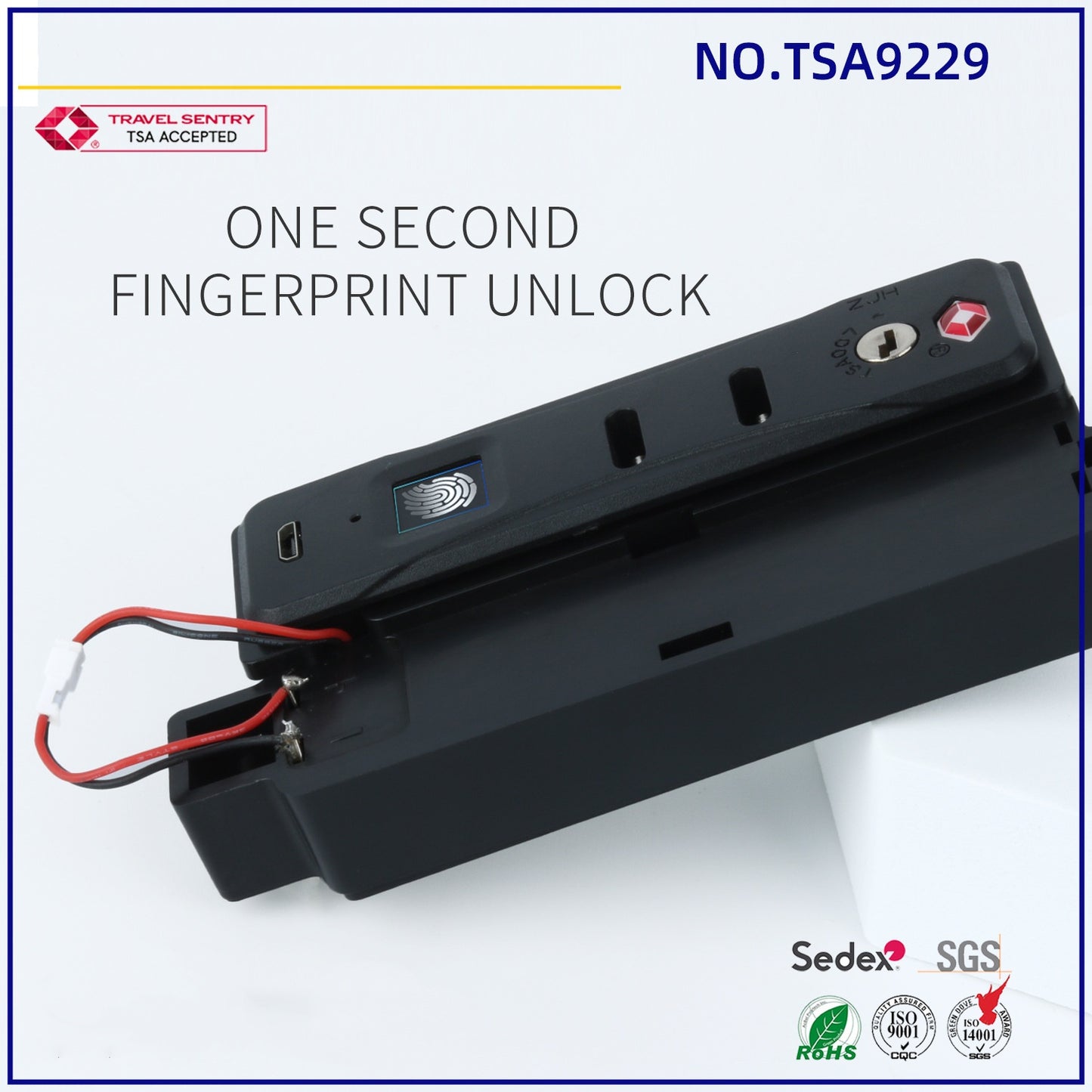 TSA fingerprint Lock Luggage backpack luggage Smart fingerprint pull-lock fixed lock-5