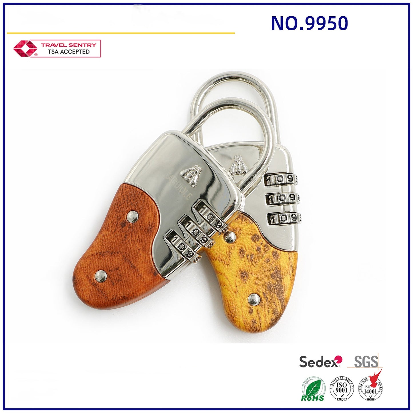 Good quality Resettable 3 Digit Combination Luggage Padlocks-5