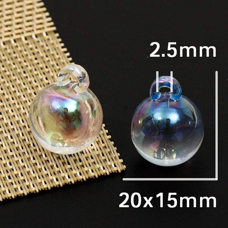 20*15mm Acrylic transparent color UV electroplating colorful hanging hole beads DIY accessories pendant loose bead accessories-5