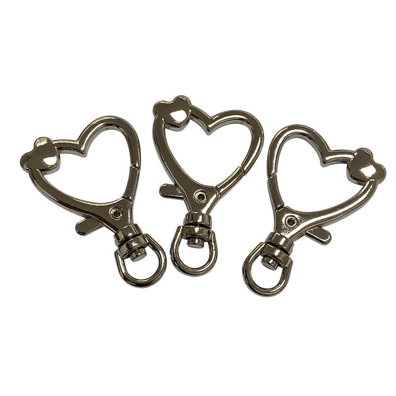 Heart Shape Spring opening ring Keychain metal Craft Making Swivel Keychain Clip Hardware Luggage Accessories DIY Heart Keychain-50