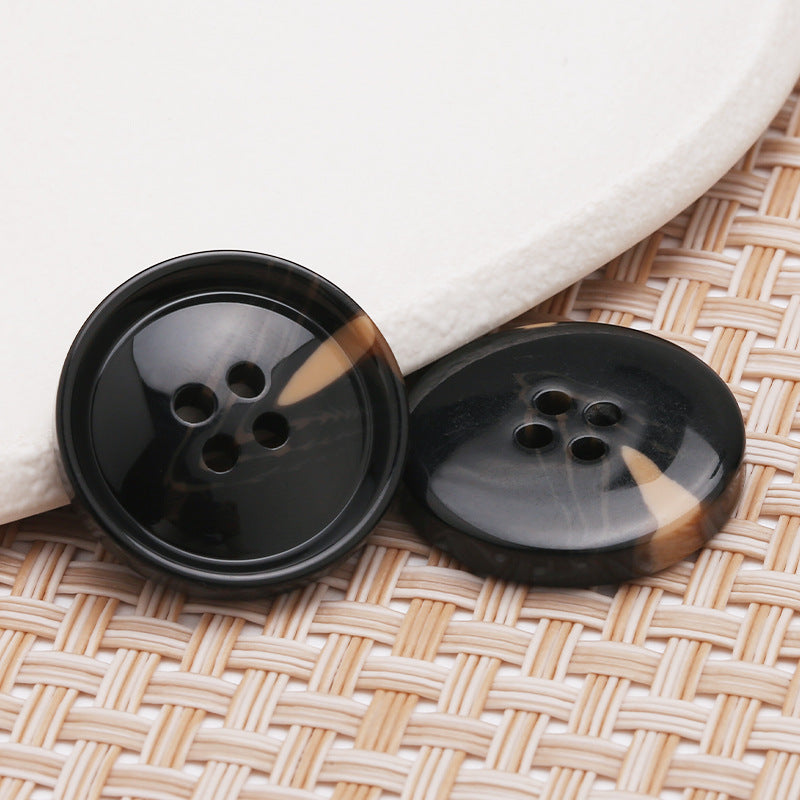 Designer Logo Brand Clothing Existing Fancy Men's Buttons Engraved White Printed LOGO Brand on Side Polo Shirt Buttons-52
