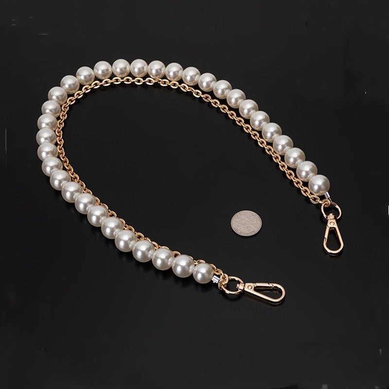 New Pearl Bag strap For Handbag Belt DIY Purse Replacement Handles ,Cute Bead Metal Chain for Bag Accessories-53