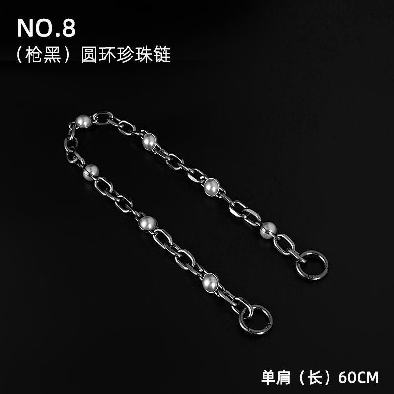 Women Metal Imitation Pearl Beads Thin Waist Chain Belt Adjustable Size Gold Waist Chain Dress Accessories-54