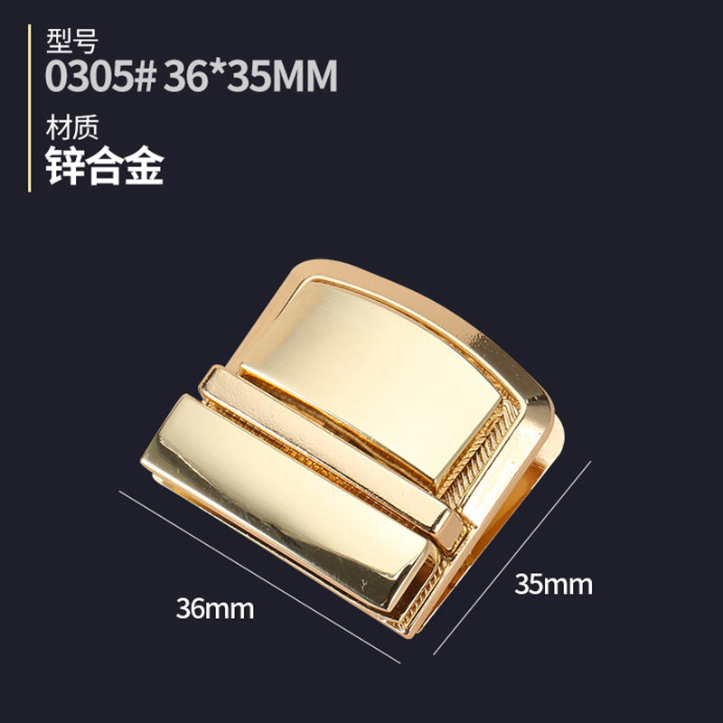 Alloy Square Push Lock Tongue Lock Clasp Buckle for Leather Craft Women Bag Handbag Purse DIY Hardware Accessories-55