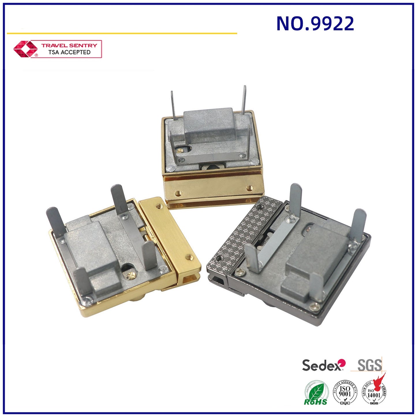 Wholesale hotsale combined briefcase accessory 3-digit password hardware lock for leather briefcase-57