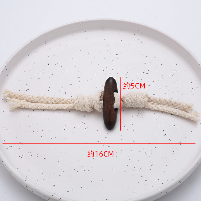 Cotton Rope Twine Olive Button-down Woolen Coat Trench Sweater Button up Wood Resin Button-58