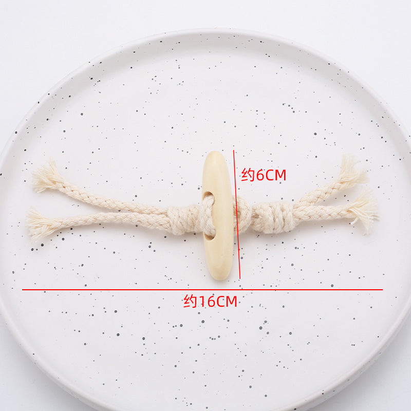 Cotton Rope Twine Olive Button-down Woolen Coat Trench Sweater Button up Wood Resin Button-58
