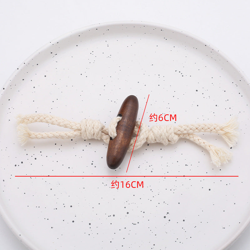 Cotton Rope Twine Olive Button-down Woolen Coat Trench Sweater Button up Wood Resin Button-58
