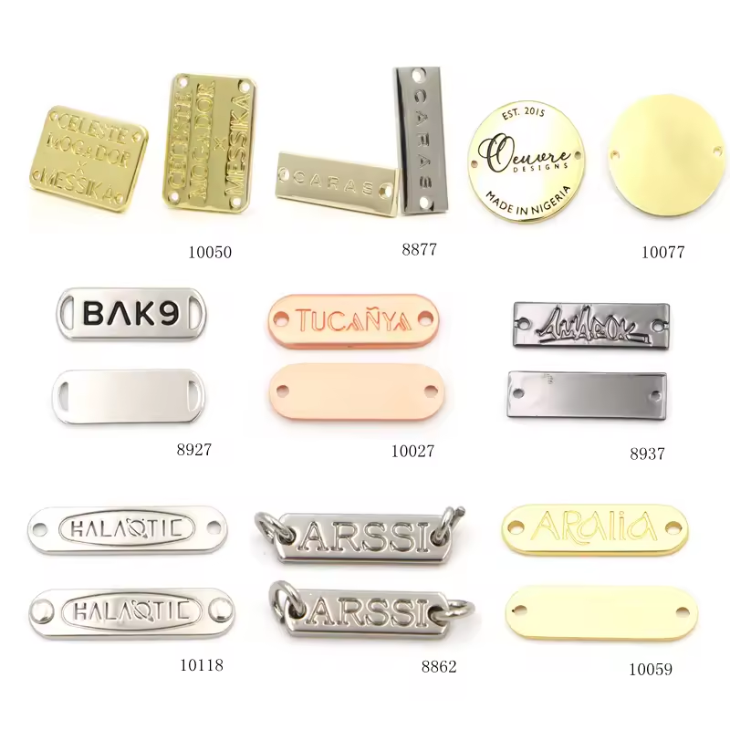 Solid Brass Purse Hardware Custom Engraved Metal Logo Label Plate for leather bag-58