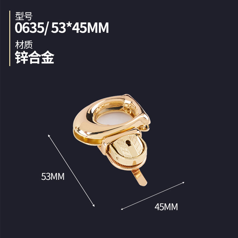 Luxury Glossy Gold handbag Push Lock Metal Push lock snap for handbag a tacado Fittings Clip Bag Lock-58