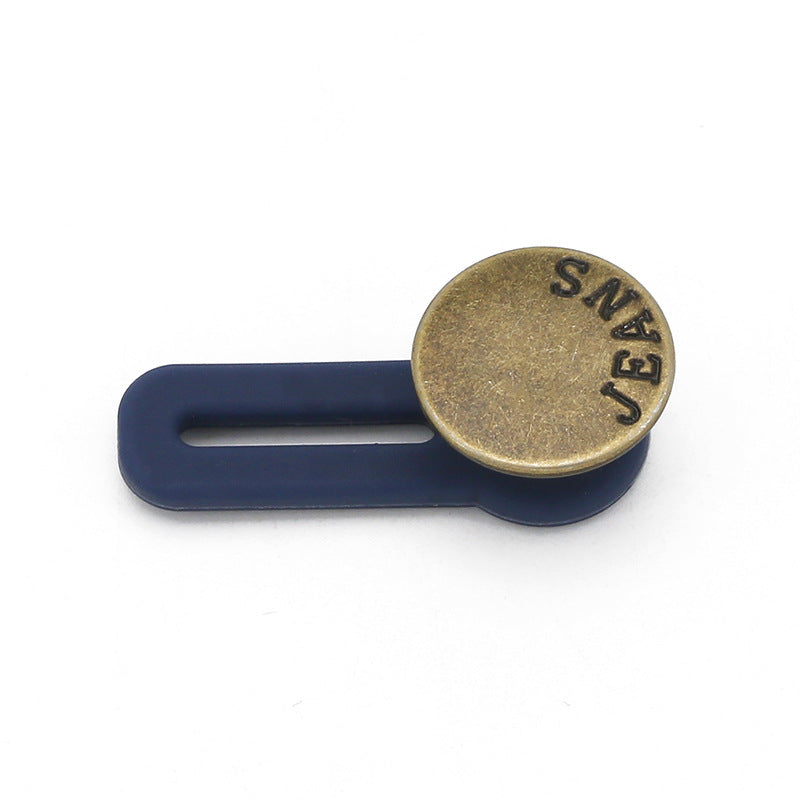 Hot Sale 1.7cm stainless steel Alphabet pentagram pattern Button Utility Women Adjustable nail free waist button-59