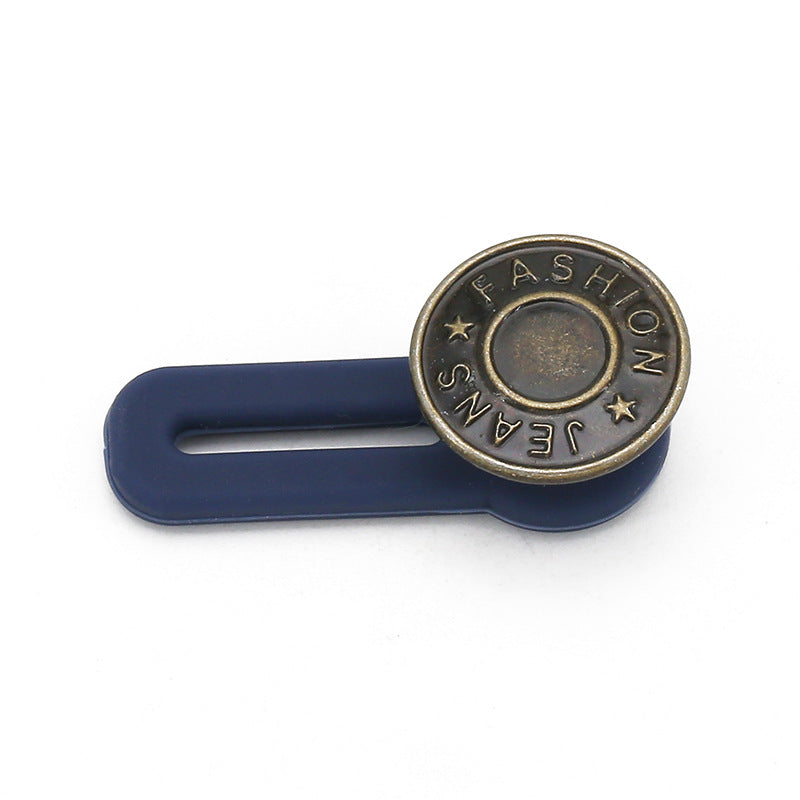Hot Sale 1.7cm stainless steel Alphabet pentagram pattern Button Utility Women Adjustable nail free waist button-59