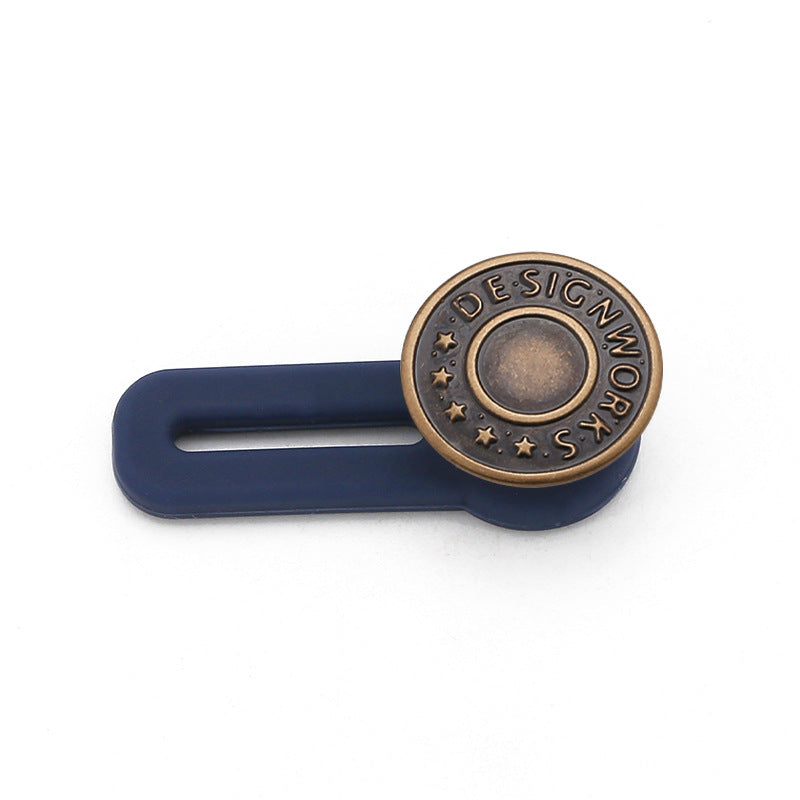 Hot Sale 1.7cm stainless steel Alphabet pentagram pattern Button Utility Women Adjustable nail free waist button-59