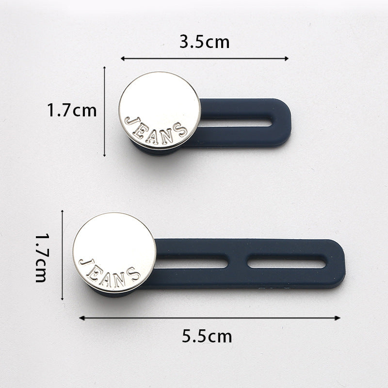 Hot Sale 1.7cm stainless steel Alphabet pentagram pattern Button Utility Women Adjustable nail free waist button-59