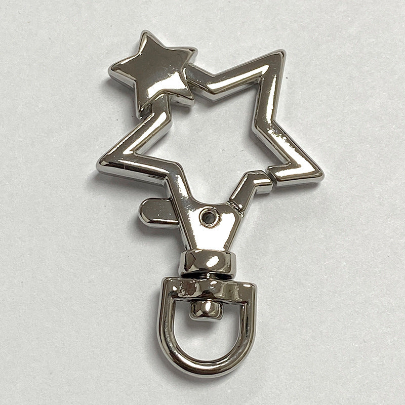 Custom star shape Snap Hook little Handbag Pendant opening spring snap buckle for key ring key chain decorative buckle-59