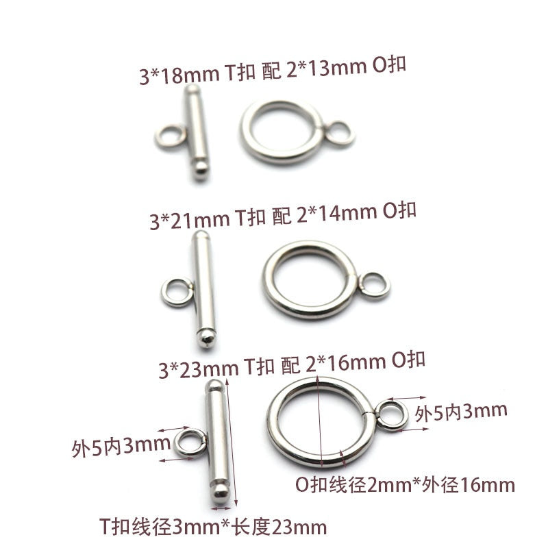 Stainless steel OT buckle finishing necklace bracelet cover buckle Smooth round buckle diy accessories-59