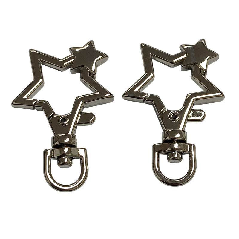Custom star shape Snap Hook little Handbag Pendant opening spring snap buckle for key ring key chain decorative buckle-59