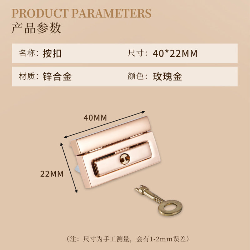 Leather Jewelry Wooden Box Metal Accessories Hardware Lock-59