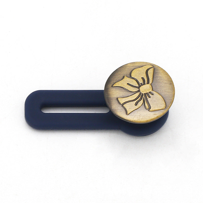 Hot Sale 1.7cm stainless steel Alphabet pentagram pattern Button Utility Women Adjustable nail free waist button-59