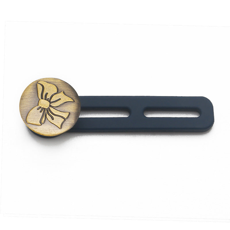 Hot Sale 1.7cm stainless steel Alphabet pentagram pattern Button Utility Women Adjustable nail free waist button-59