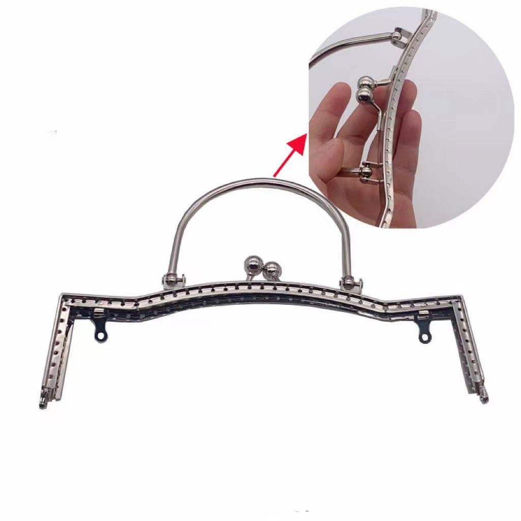 Color Antique Copper Ball Clasp Purse Frame Evening Clutch with Round Metal Handle-107