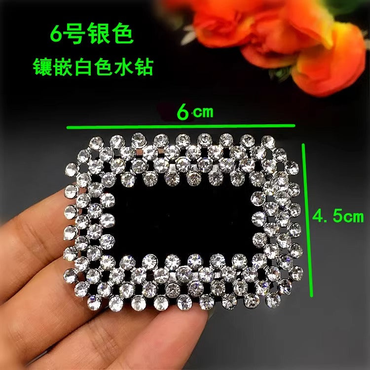 Wholesale Custom Large Rhinestone Buckles Crystal Shoe Clip Brooch with Floral Decorations for women Shoes-100