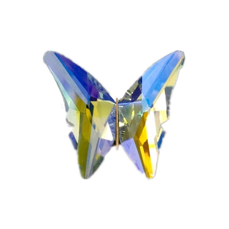 Factory Directly Sale Alloy With Big Colorful Glass Butterfly Shoe Buckle Decoration-151