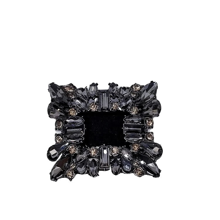 Wholesale Custom Large Rhinestone Buckles Crystal Shoe Clip Brooch with Floral Decorations for Single Shoes-9