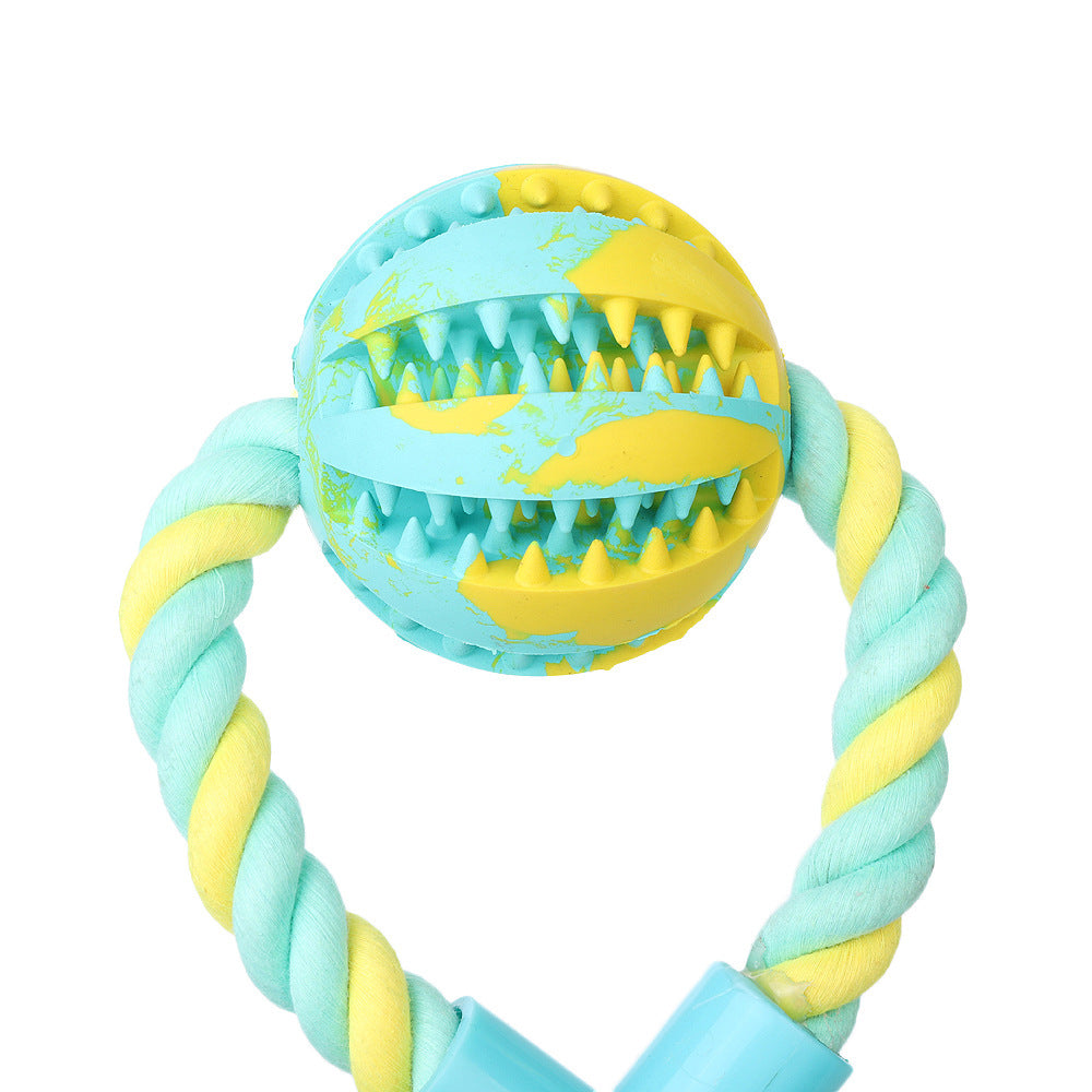 Pet Toy Durable Soft Rubber Ball with Cotton Rope Chew Toys Tooth Cleaning Leakage Food Dog Toys Interactive-40
