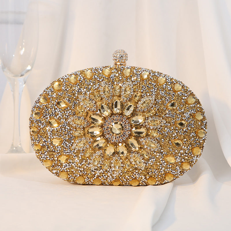 2024 Oem Crossbody Shoulder Ladies Custom Logo Women'S Diamond Encrusted Women'S Vintage Dinner Hand Matching Dress Evening Bag
