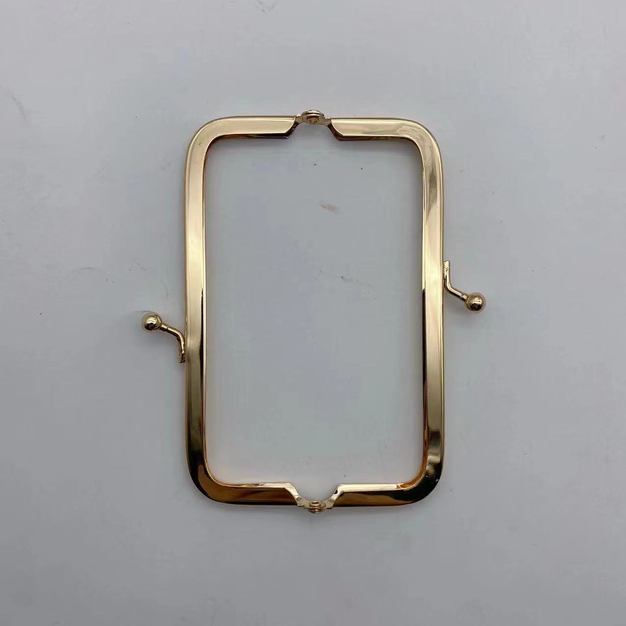 High Quality 20.5cm Metal Square Gold Color Cross Large Bead Head Purse Frame Handbag Handles DIY Hardware Accessories-4