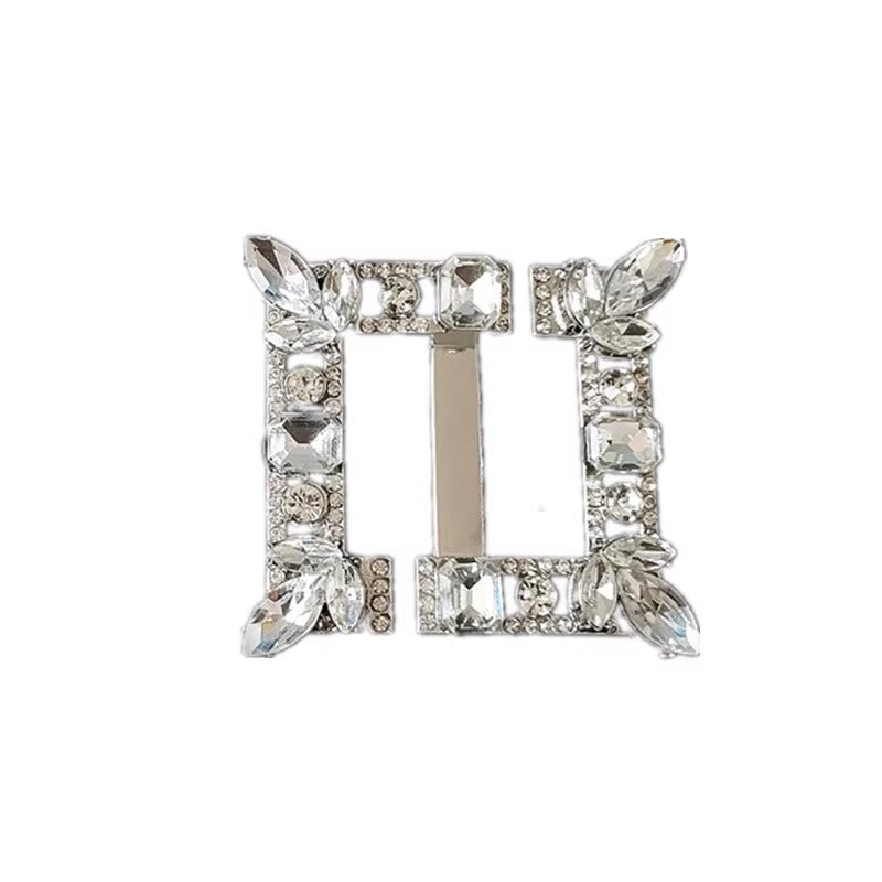 New Listing Metal Buckle Custom logo Diamond Shoe Buckle Jewelry Women's Shoes Decoration Accessories-47