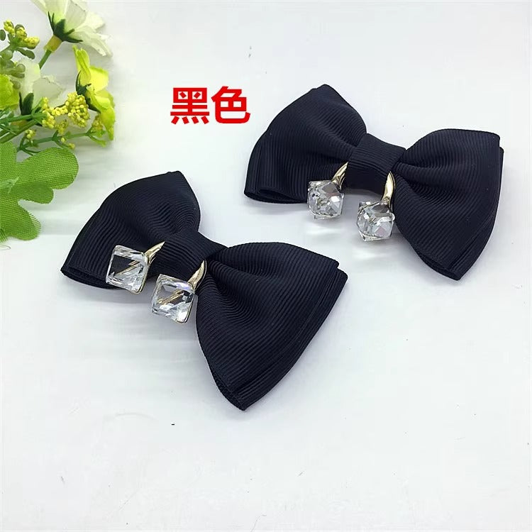 High-end diamond-studded bow shoe buckle-158