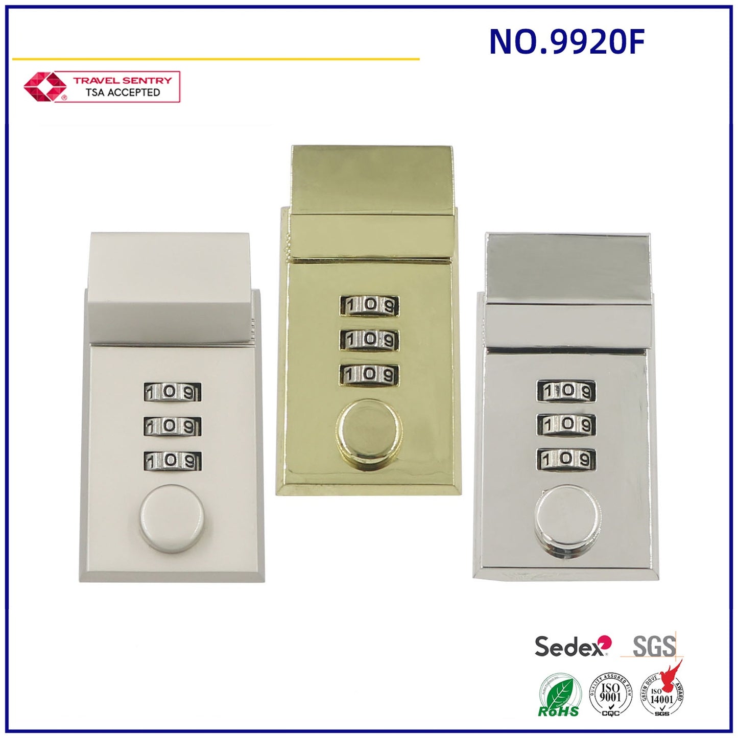 high quality zinc alloy plated 3-digit digital briefcase password lock diary notebook security lock women's bag buckle-6