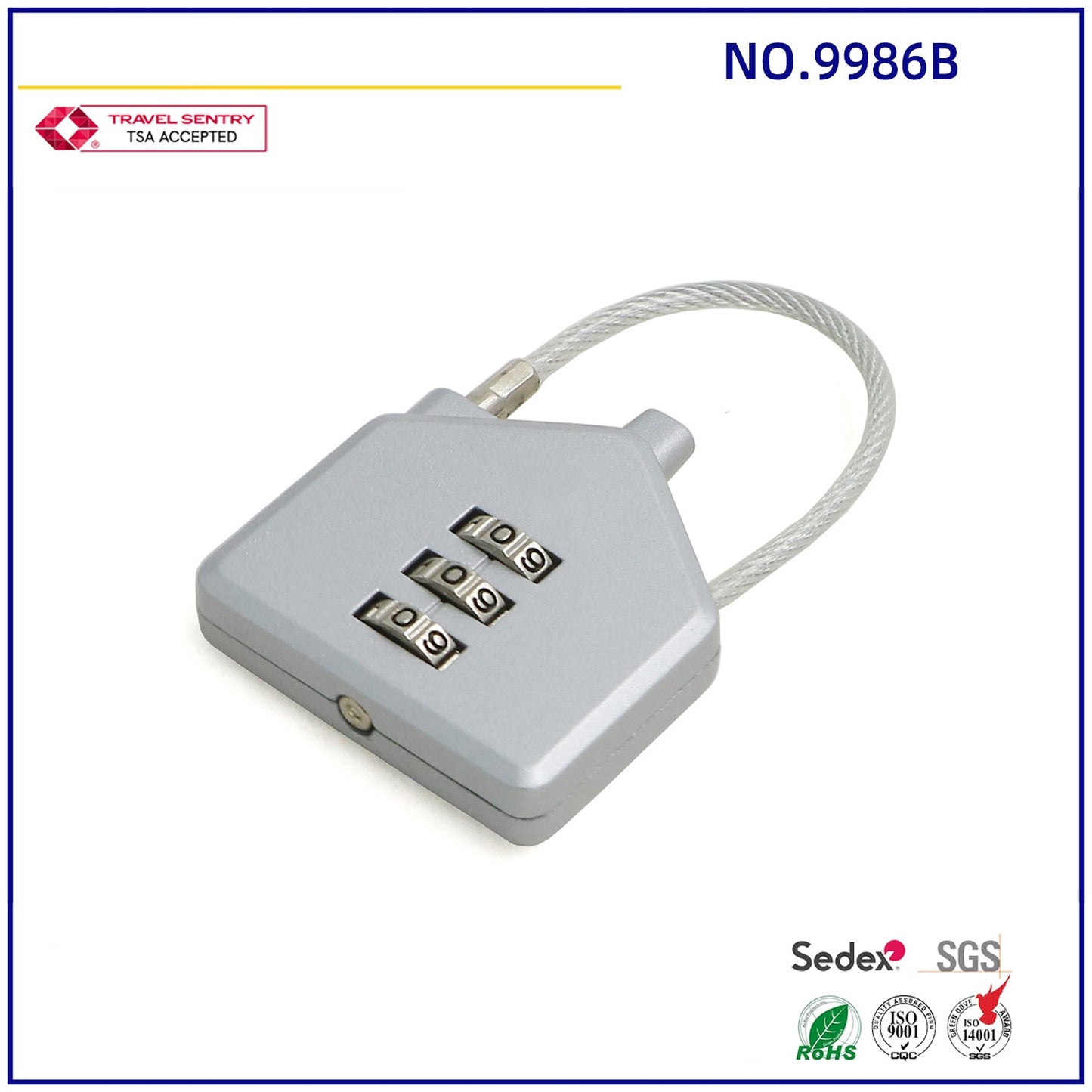 Cute 3 digit combination lock house shaped padlock with code-6
