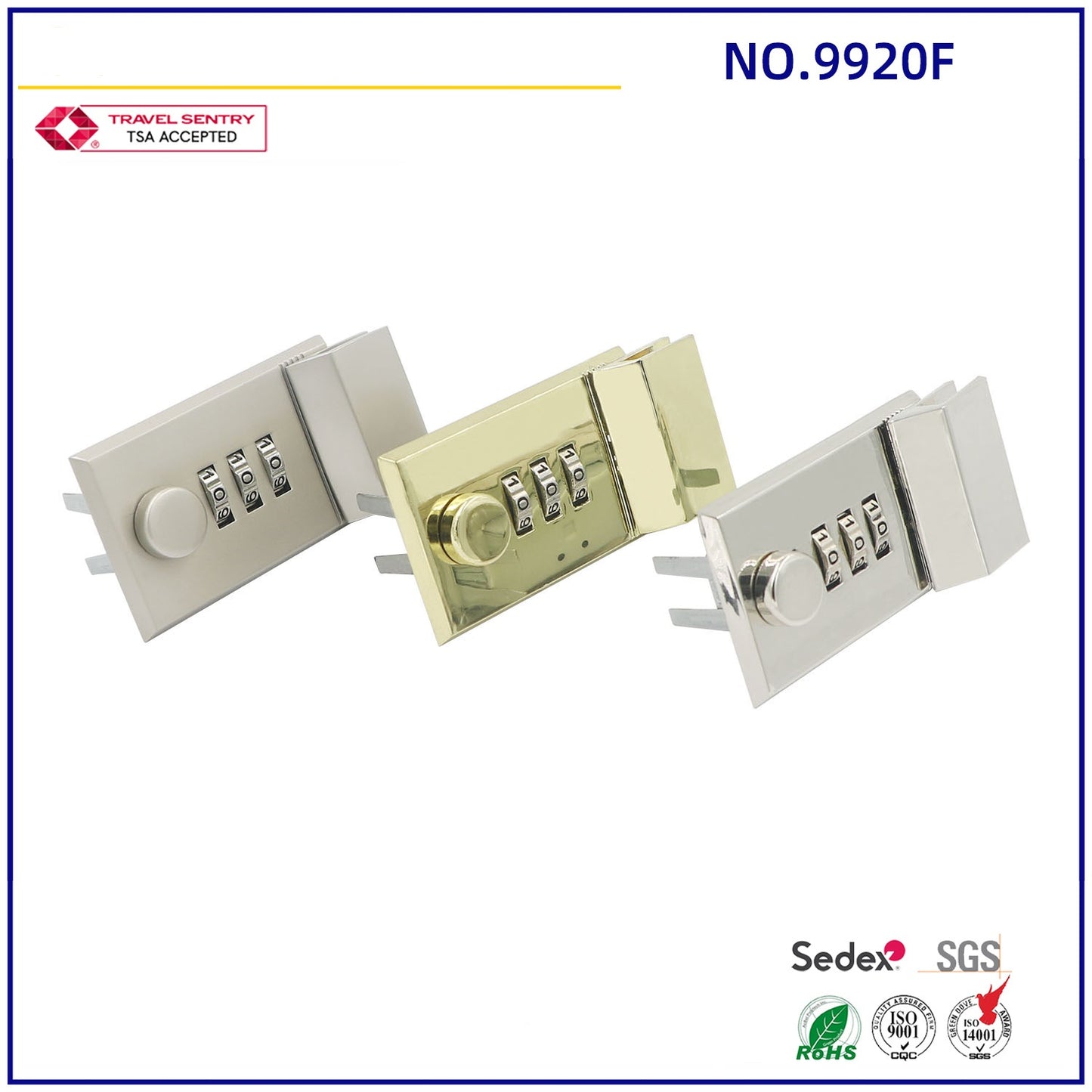 high quality zinc alloy plated 3-digit digital briefcase password lock diary notebook security lock women's bag buckle-6