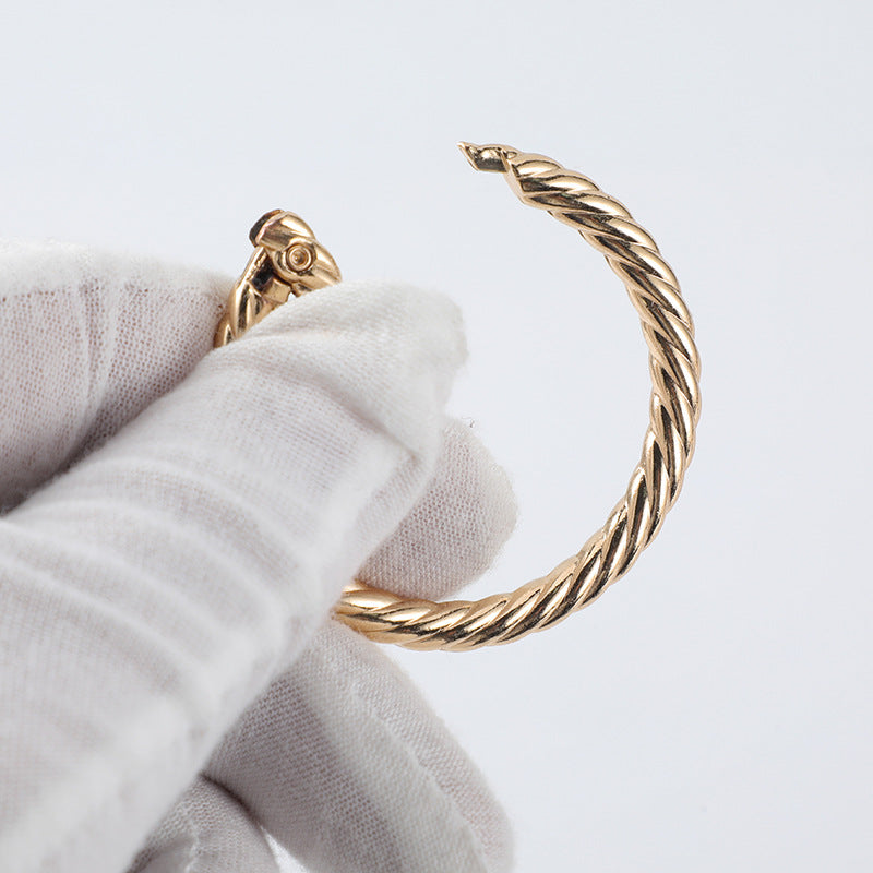 Nice custom metal factory wholesale round spring ring gilded hemp wreath circle spring ring clasp for handbag hardware-6