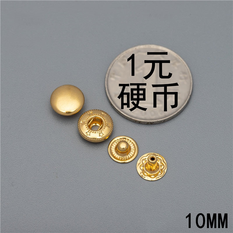 4 parts brass press snap button kit brass metal snap fastener button of clothes coat-62