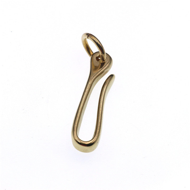 HOT Belt U Hook Brass Keychain Fob Clip Retro Vintage Key Ring Wallet Chain Hook with Bow shackle Fish Hook-66