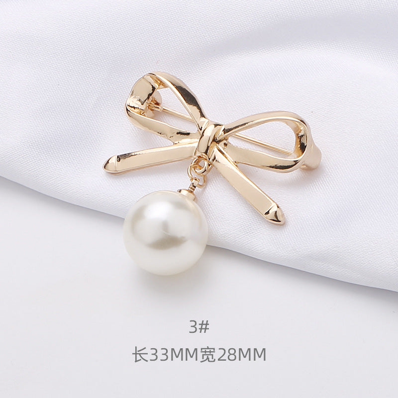 Japanese and Korean fashion anti-slip pearl brooch alloy rhinestone butterfly pin collar accessories wholesale-67