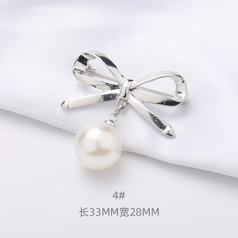Japanese and Korean fashion anti-slip pearl brooch alloy rhinestone butterfly pin collar accessories wholesale-67