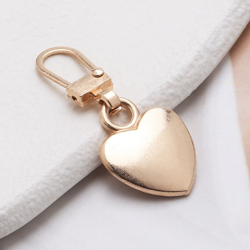 Sewing Zippers Puller Head Heart Shape Detachable Metal Zipper Slider Repair Kits for Bags Backpack Coat Zipper-68