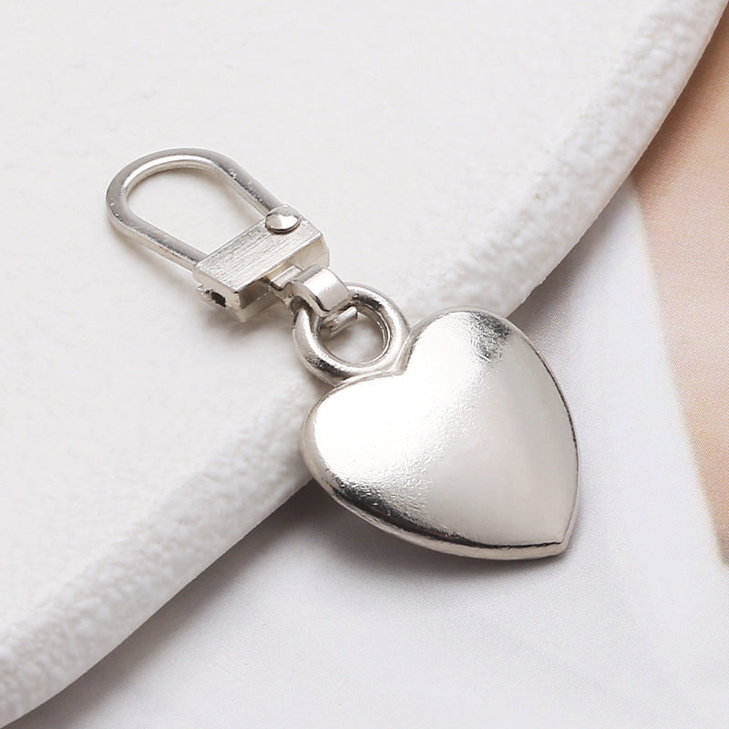 Sewing Zippers Puller Head Heart Shape Detachable Metal Zipper Slider Repair Kits for Bags Backpack Coat Zipper-68