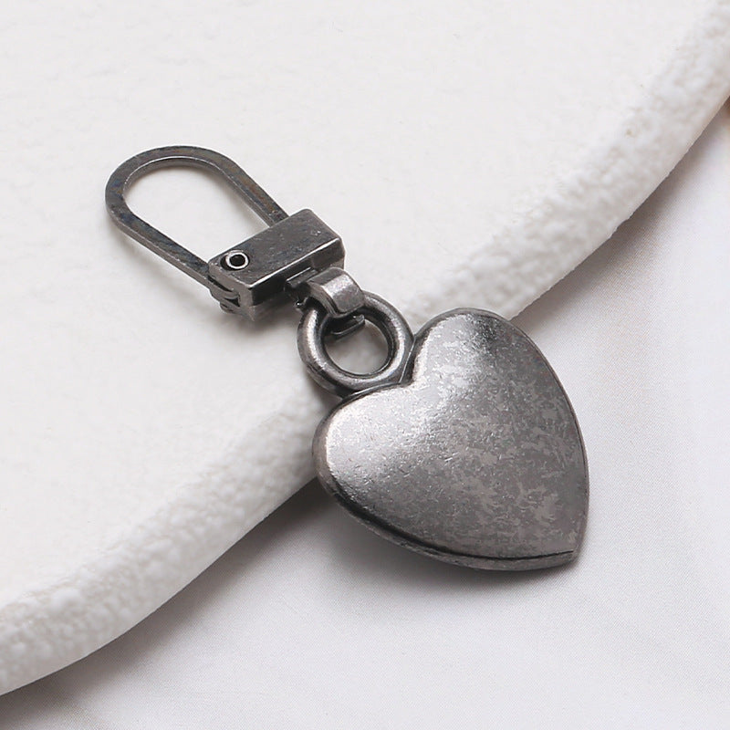 Sewing Zippers Puller Head Heart Shape Detachable Metal Zipper Slider Repair Kits for Bags Backpack Coat Zipper-68
