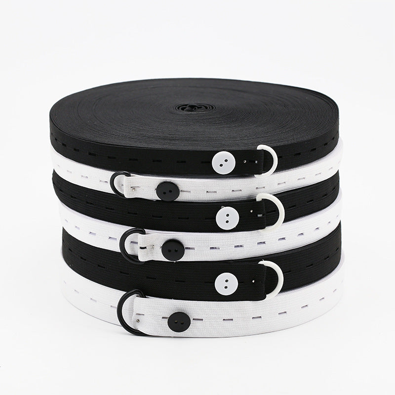 Manufacturers Wholesale Stock Button Elastic Belt White Baby Pregnant Women Belt With Holes Adjustable Buttonhole Elastic Band-69