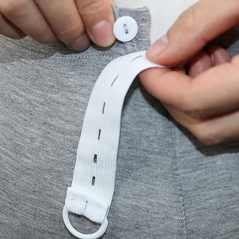 Manufacturers Wholesale Stock Button Elastic Belt White Baby Pregnant Women Belt With Holes Adjustable Buttonhole Elastic Band-69